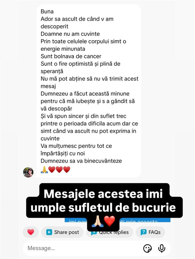 Mesaj primit de la o clientă