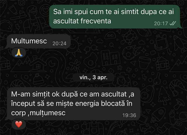 Mesaj primit de la o clientă