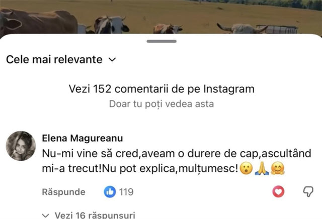 Mesaj primit de la o clientă