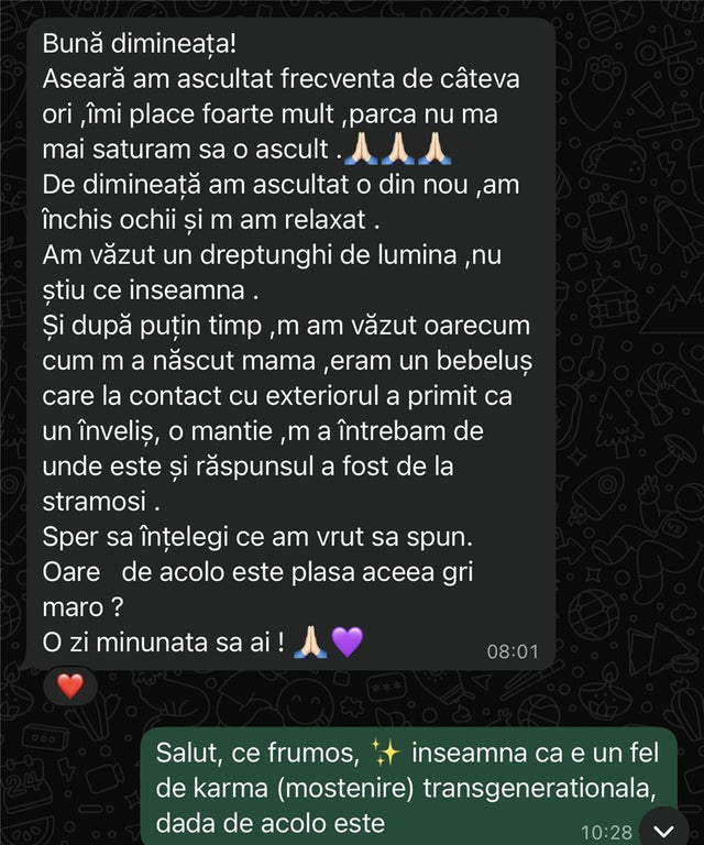 Mesaj primit de la o clientă