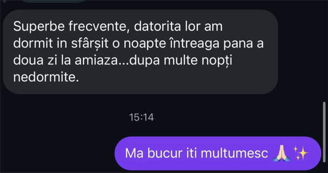 Mesaj primit de la o clientă